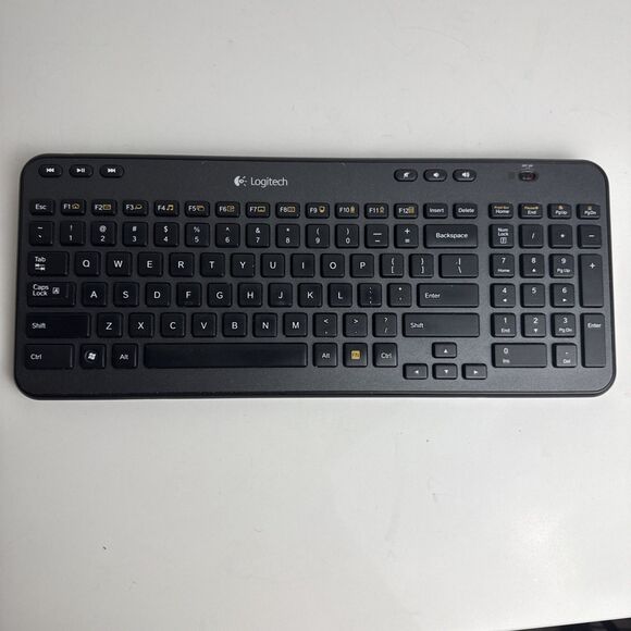 Logitech K360 Y-R0017 Wireless Keyboard With Unifying Dongle Tested Works Black - Picture 1 of 11